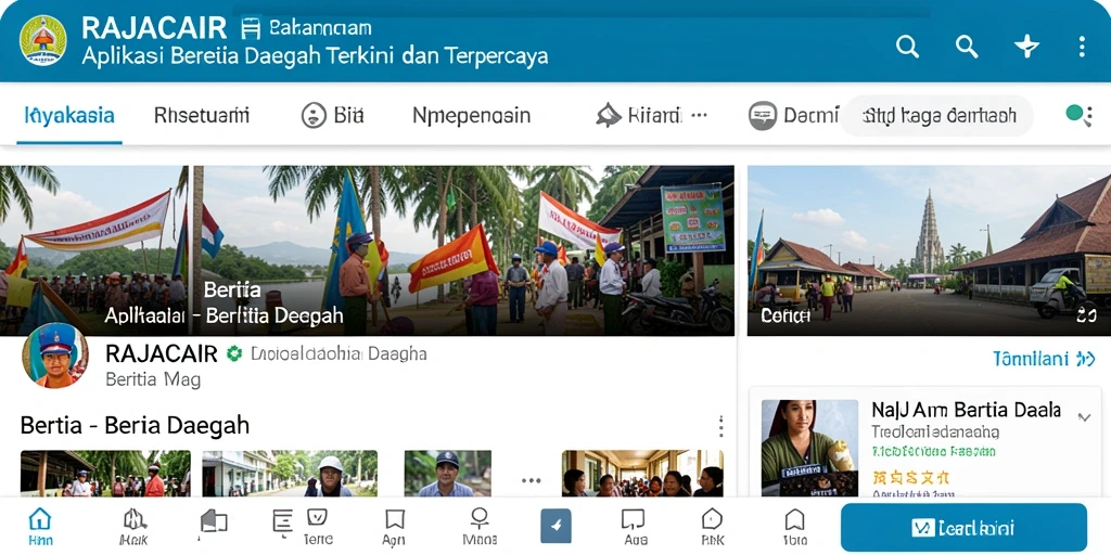 Antarmuka aplikasi RAJACAIR menampilkan berita daerah yang terkini dan menarik.